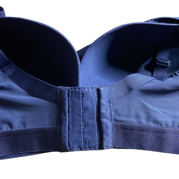 Deesse Lingerie Women's Blue Polka Dot Wireless Bra - Picture 3 of 7